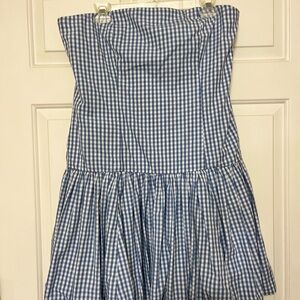 Abercrombie & Fitch Blue Gingham Bubble Mini Dress